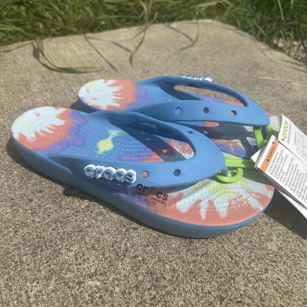Crocs Classic Platform Tie Dye Flip Flop Sandals - Women's Size 8 - NEW NWT